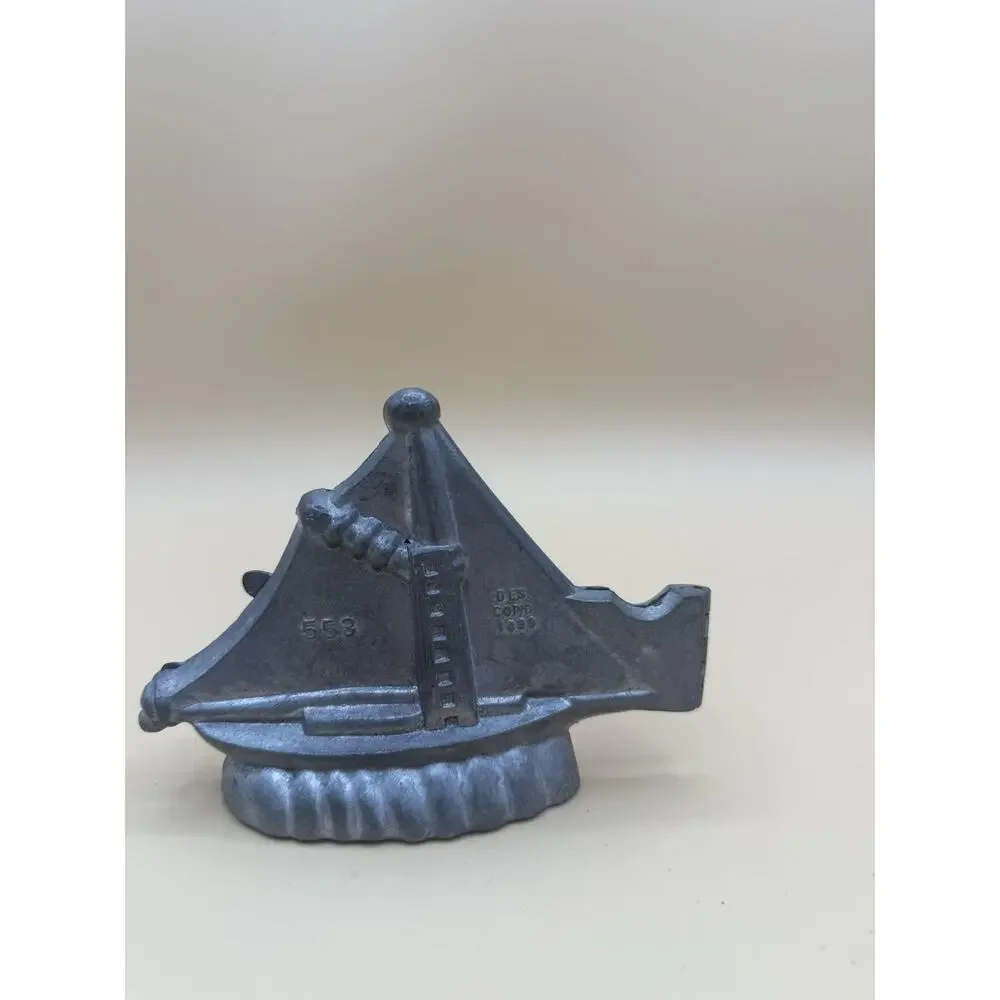 Antique 1899 S&Co Sailboat Chocolate Mold #553, Rare Victorian Confectionery